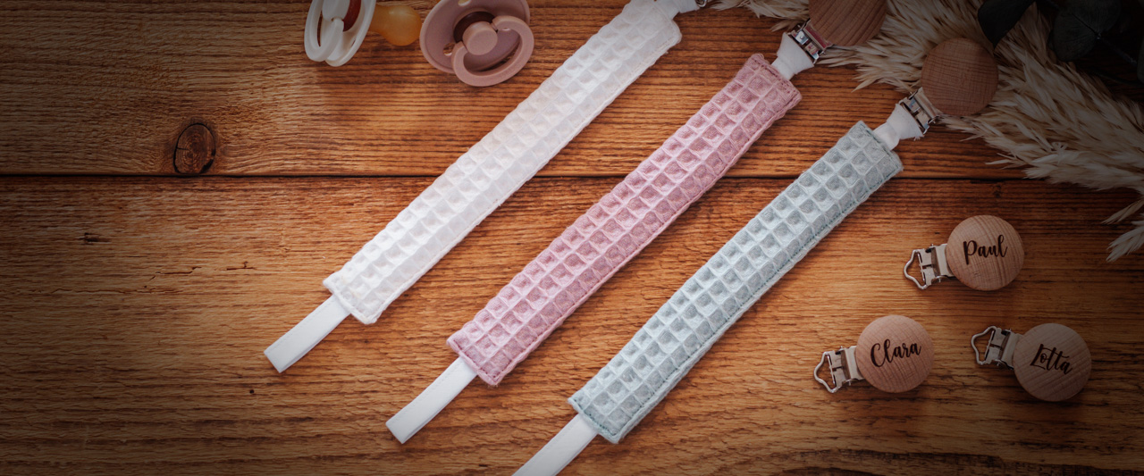Schnullerketten-Waffelpique-Slider